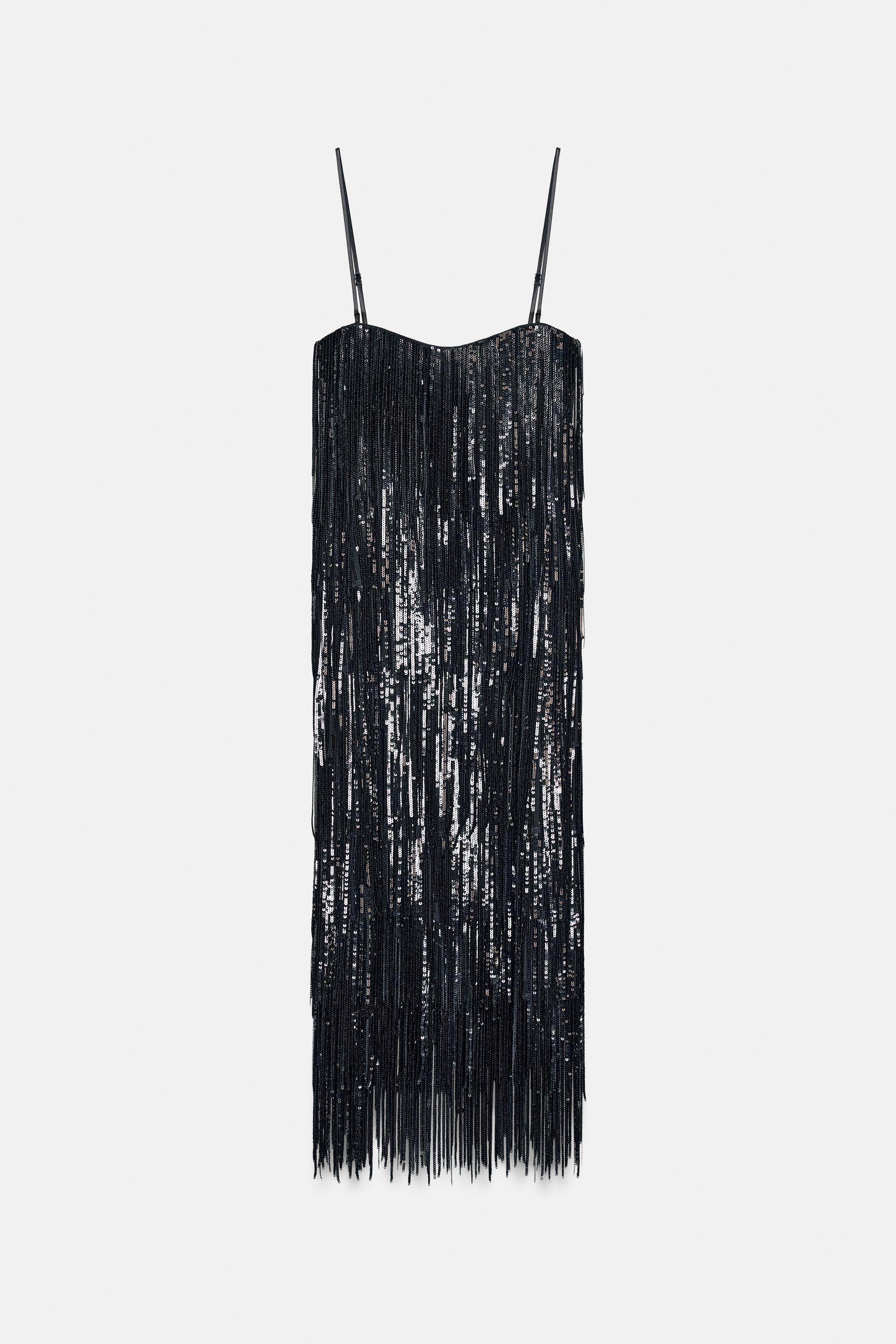 SEQUIN FRINGE DRESS ZW COLLECTION LIMITED EDITION